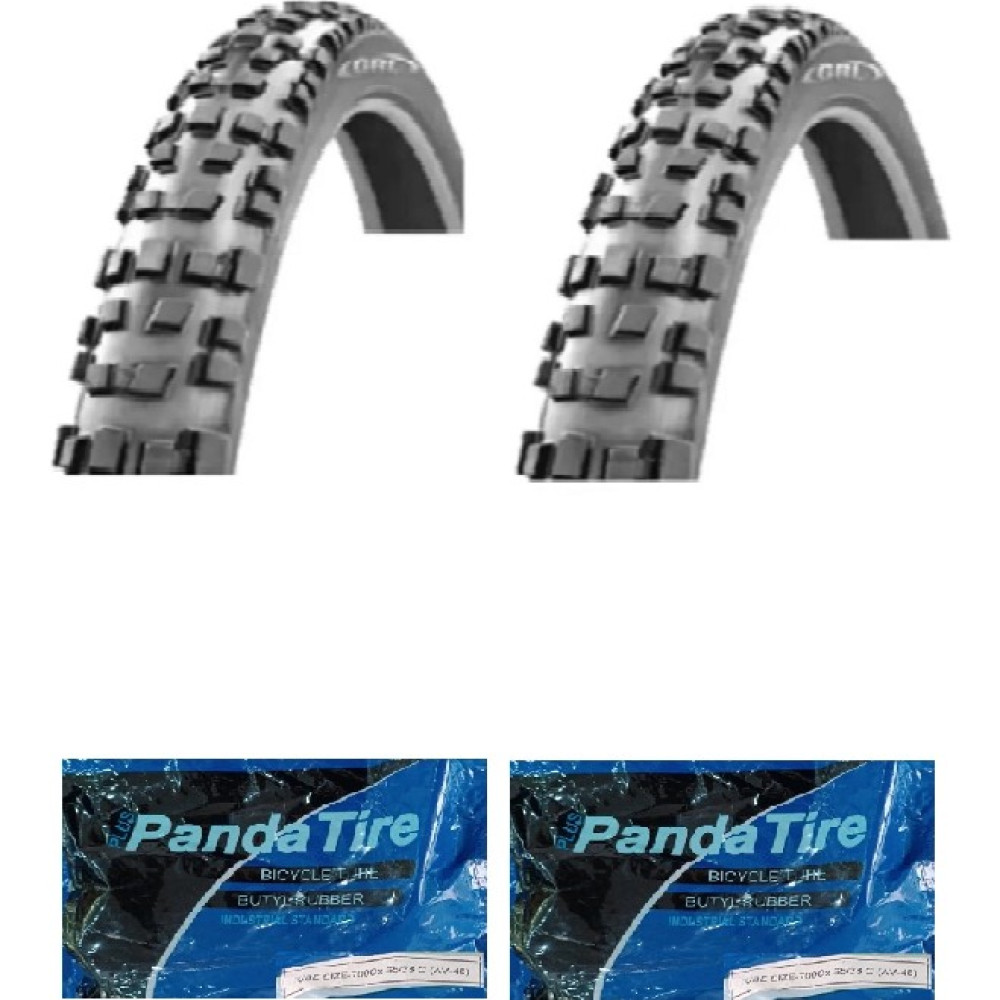 Grl 20 Jant 20X2.35 (58-406) 1 mm Zırhlı Kalın Tırnak 2221 Bisiklet Dış Lastiği x 2 Adet + Plus Panda Iç Lastik Seti Bisikletler Fiyatı