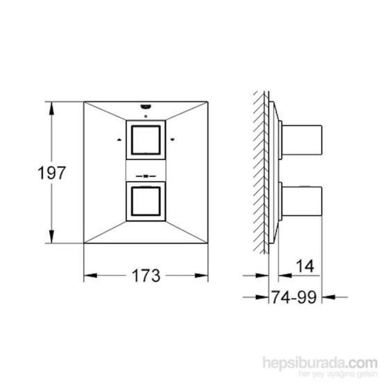 Grohe 19791000 Allure Brilliant Termostatik Duş Bataryası