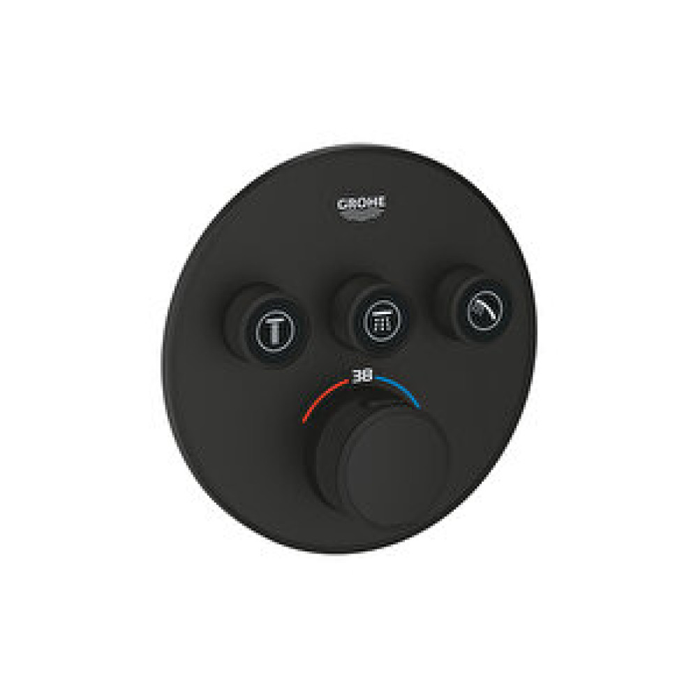 Grohe Grohtherm Smartcontrol Üç Yönlü Ankastre Termostatik Duş Bataryası Phantom Black - 29508kf0 Bataryalar Fiyatı
