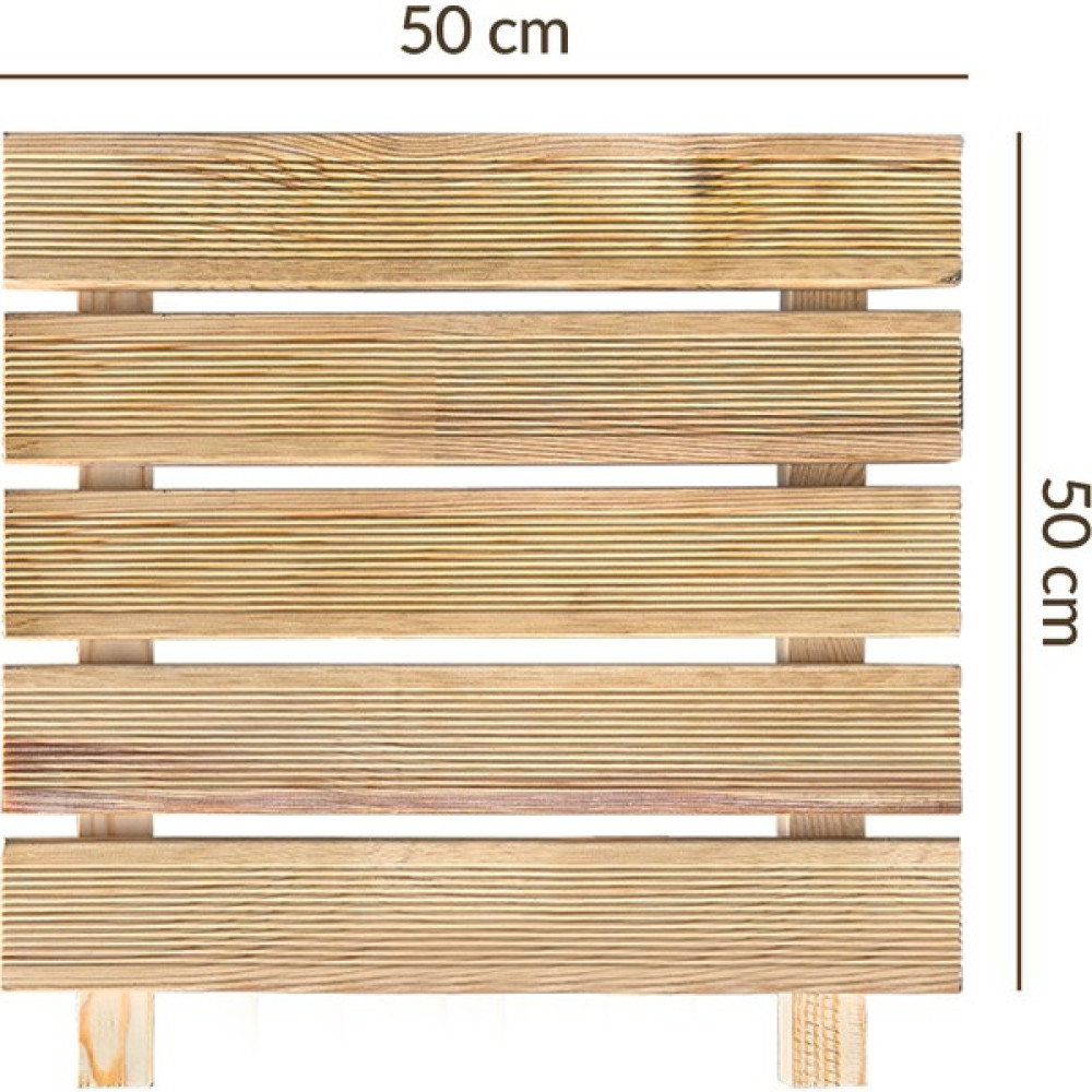 Grootland Ahşap Yer Karosu, Yer Döşeme, Ahşap Kaydırmaz Tırtıklı Döşeme Deck 50X50 cm Bahçe Dekorasyon & Düzenleme Fiyatı