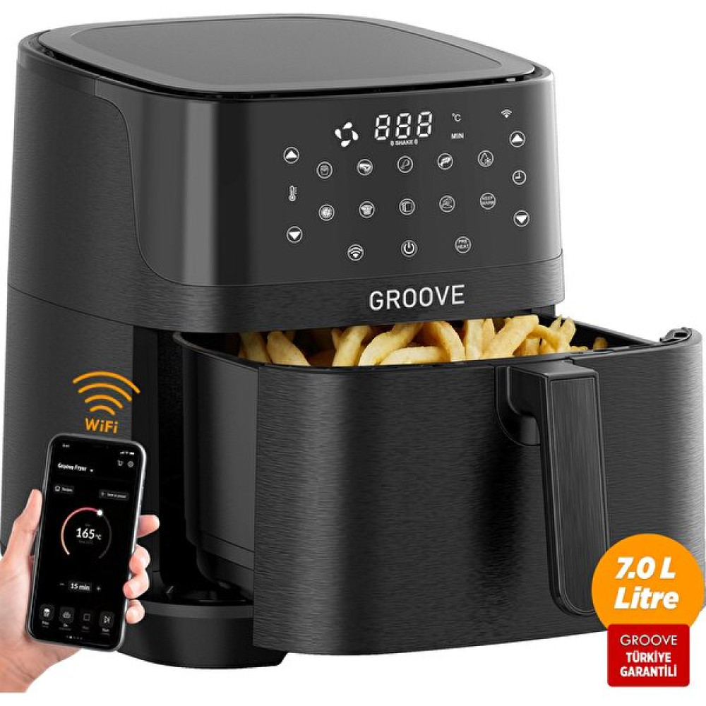 Groove Max XXL 1800 W 7 L WiFi Smart Air Fryer Yağsız Sıcak Hava Fritözü Fritözler Fiyatı