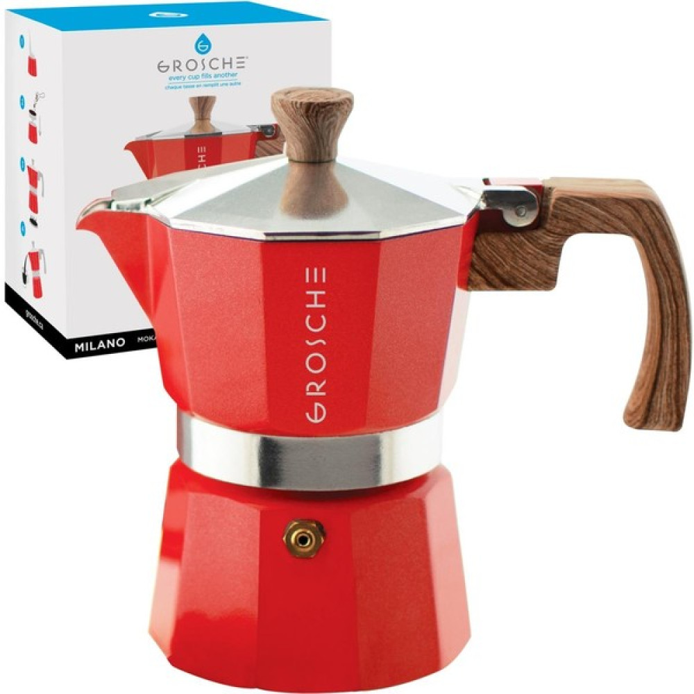 Grosche Milano Moka Pot Kırmızı 3 Cup 150 ml Çay / Çaydanlık Setleri Fiyatı