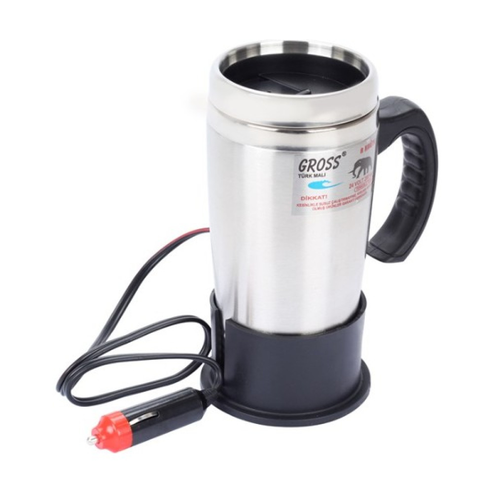 Gross 12 Volt Araç Termosu Ketıl Su Isıtıcı Termos 500ML Krom Kamp Mutfağı Fiyatı