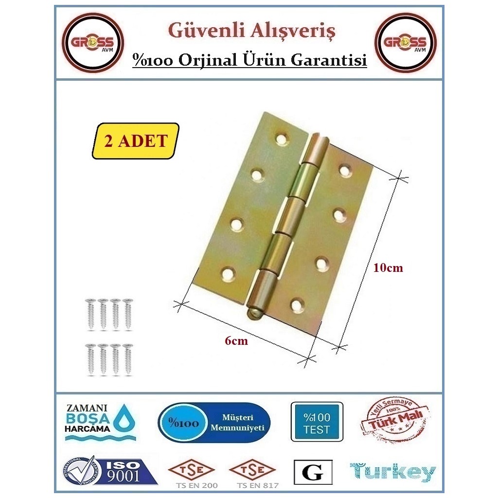 Gross AVM Yaprak Menteşe - No:4 - Metal - 6x10cm - 2 Adet - 6x10 cm SSD / Solid State Drive Fiyatı