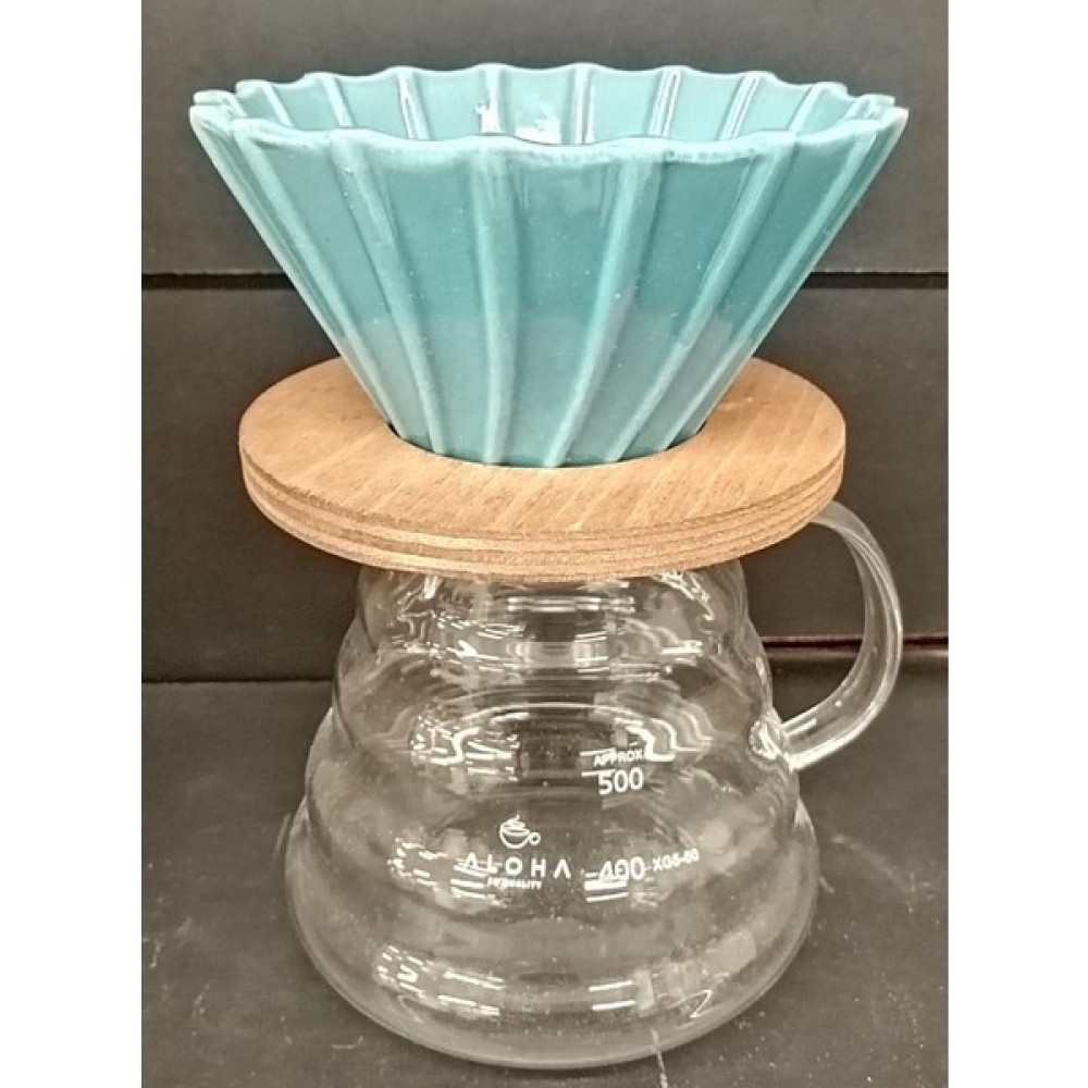Grossberg Coffee Ahşap Stantlı V60 Dripper Brosilikat Kahve Sürahisi Set French Press Fiyatı