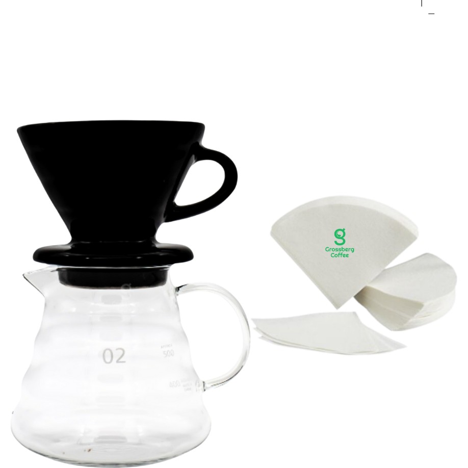 Grossberg Coffee V60 Sürahi Filtre Kağıdı 3. Nesil Filtre Kahve Demleme Seti Diğer Fiyatı
