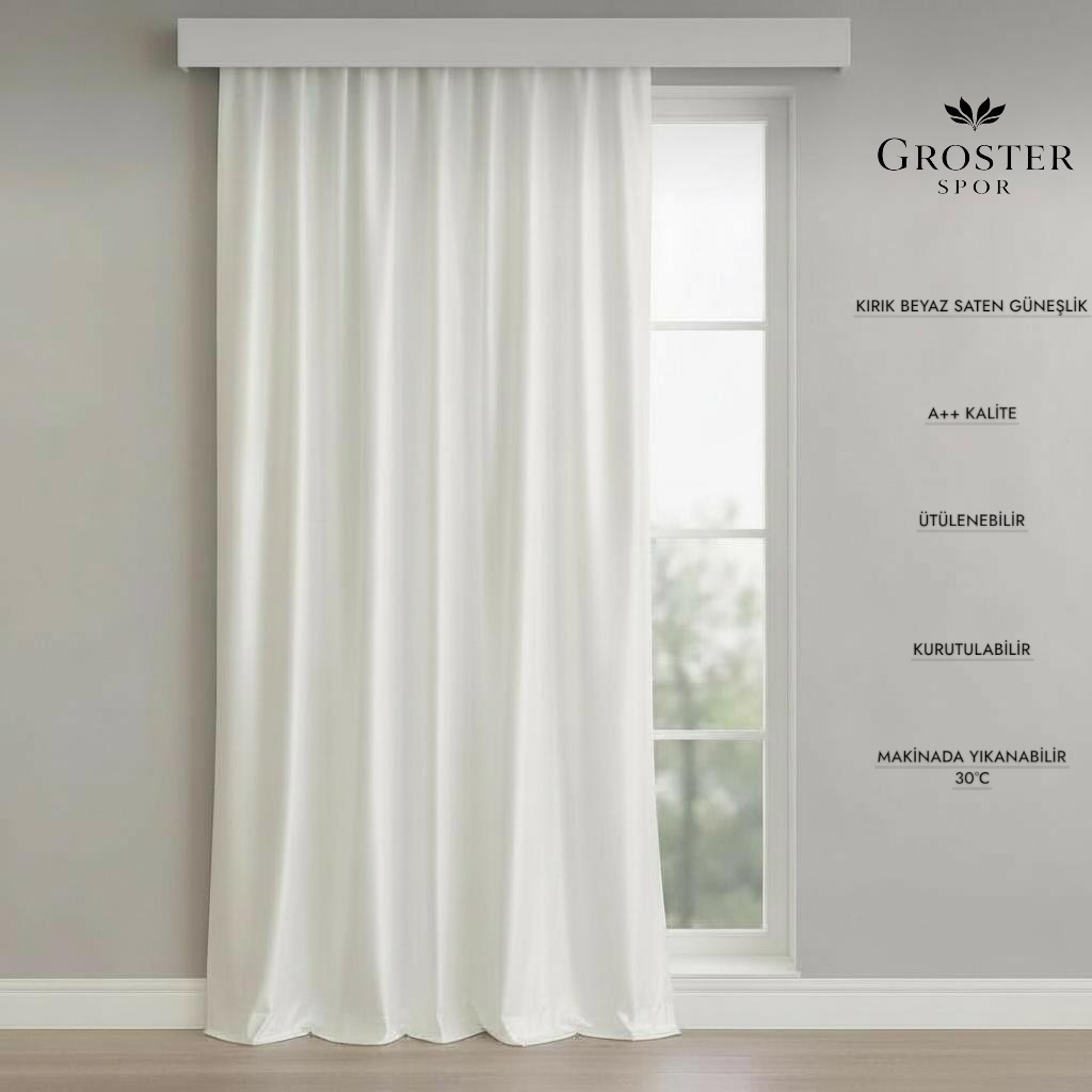 Groster Spor Kırık Beyaz Saten Güneşlik (A++ Kalite) - 100x190 Güneşlik Fiyatı