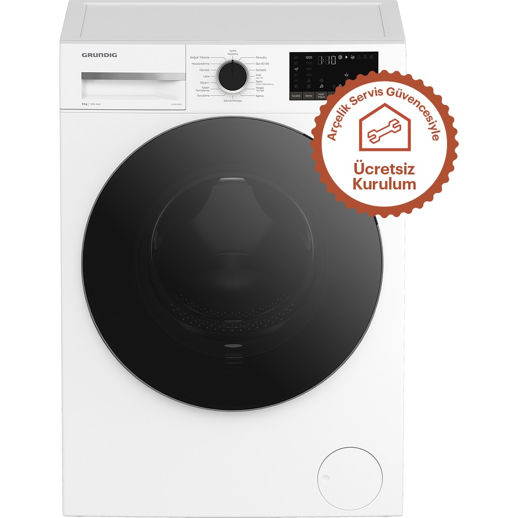 Grundig Gpwm 92633 9 kg Yıkama Kapasiteli Enerji Sınıfı A Çamaşır Makinesi 1200 Devir Hızında - Gümüş Çamaşır Makineleri Fiyatı