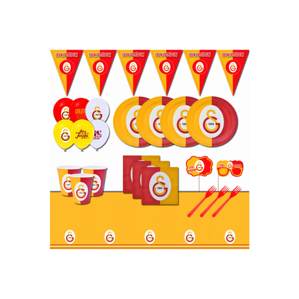 GS Kids Galatasaray Taraftar 16 Kişilik Doğum Günü Parti Malzemeleri Seti Yaş Günü & Parti Fiyatı