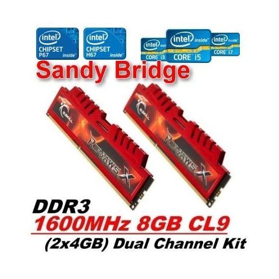 G.Skill RipjawsX 8GB 1600MHz DDR3 F3-12800CL9D-8GBXL RAM Bellek