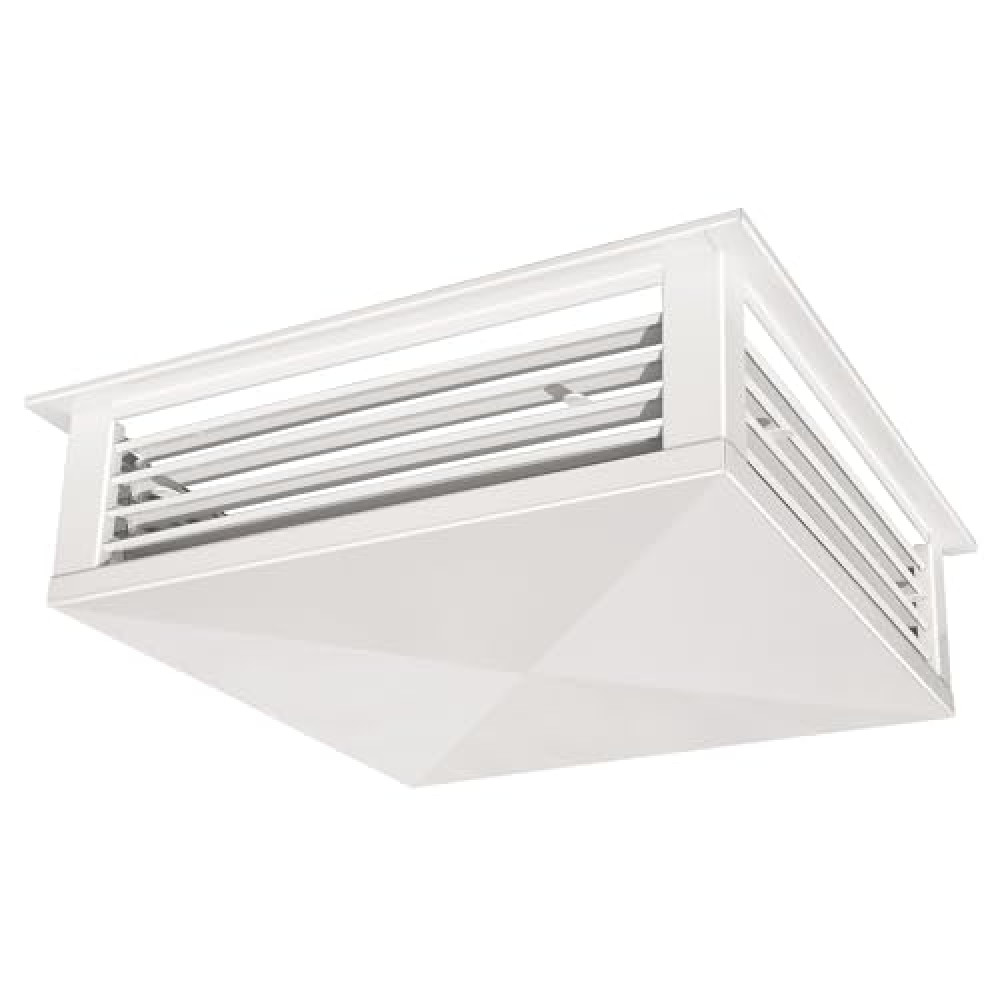 GSW 18” White Powder Coated 4-Way Adjustable Metal Diffuser for Evaporative/Swamp Cooler, 20” Mounting Edge (18"x18"x6")