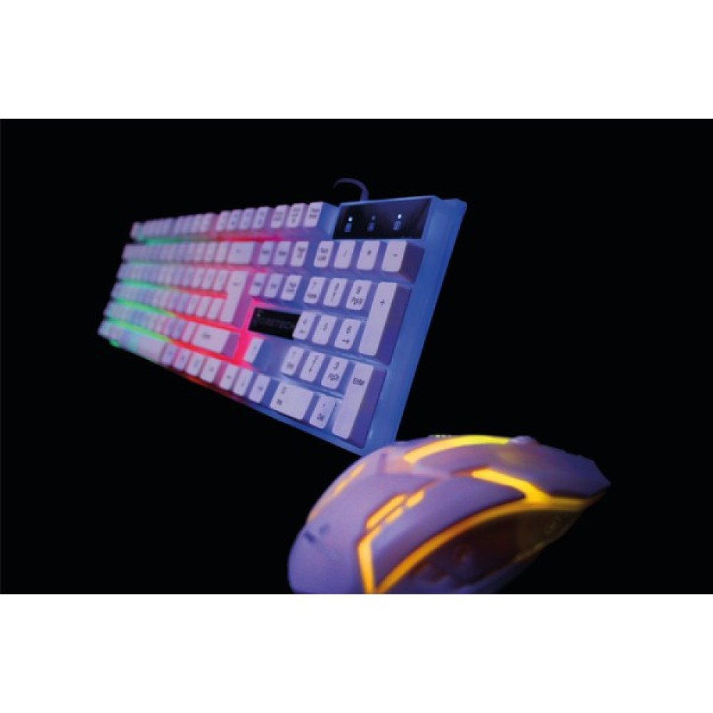 GTS-1001 Rgb Işıklı Oyuncu Klavye ve Mouse Seti (Oyuncular Için Özel Üretim) - Beyaz Klavye - Mouse Fiyatı