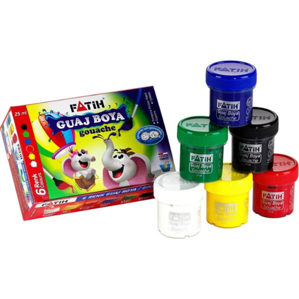 Guaj Boya Fatih 6 Renk 25 ml 6'lı Guaj Boya Fiyatı