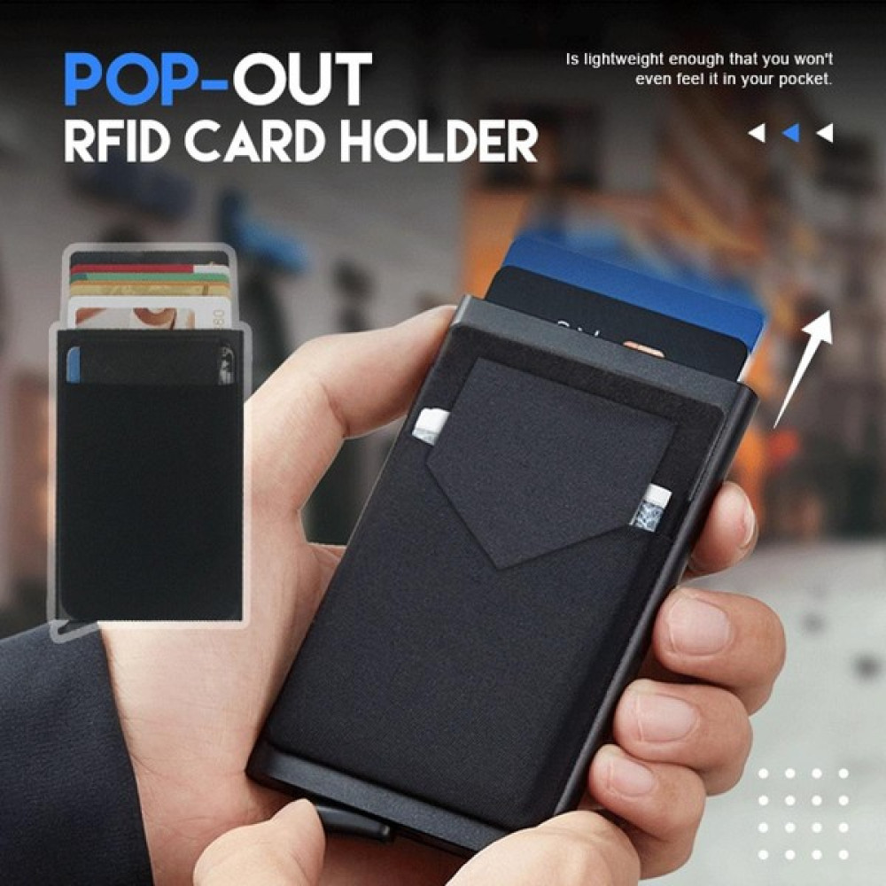 Guangdong Spirit 2022 Yeni Rfid Akıllı Cüzdan Kart Tutucu Metal Ince Ince Erkek Kadın Cüzdan Pop Up Minimalist Cüzdan Küçük Siyah Çanta Metal Valle... Erkek Cüzdan Fiyatı