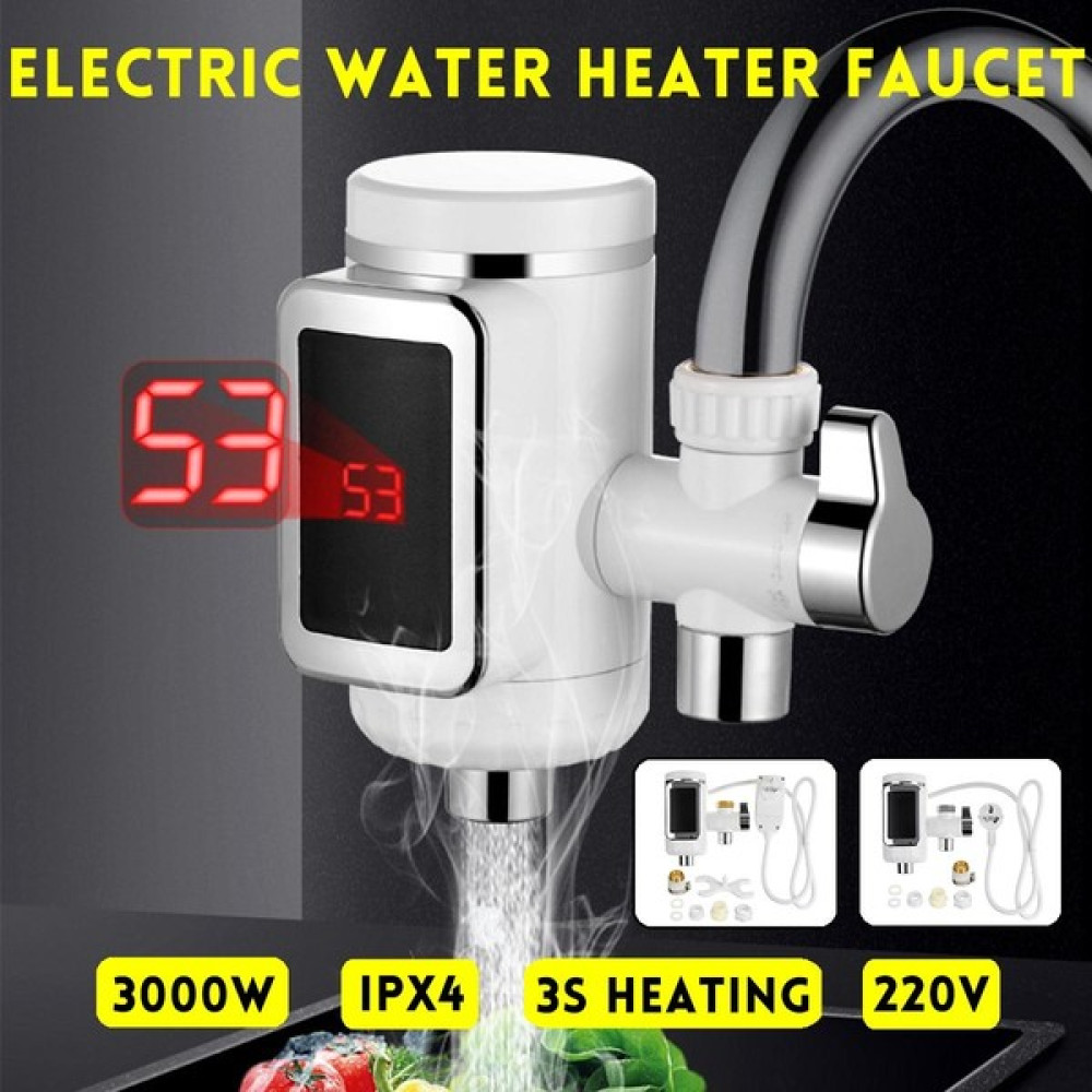Guangdong Spirit 220V Elektrikli Şofben Isıtma Musluğu Banyo Mutfak Için LED Ev 3000W - Kayısı - Gri Bataryalar & Musluklar Fiyatı