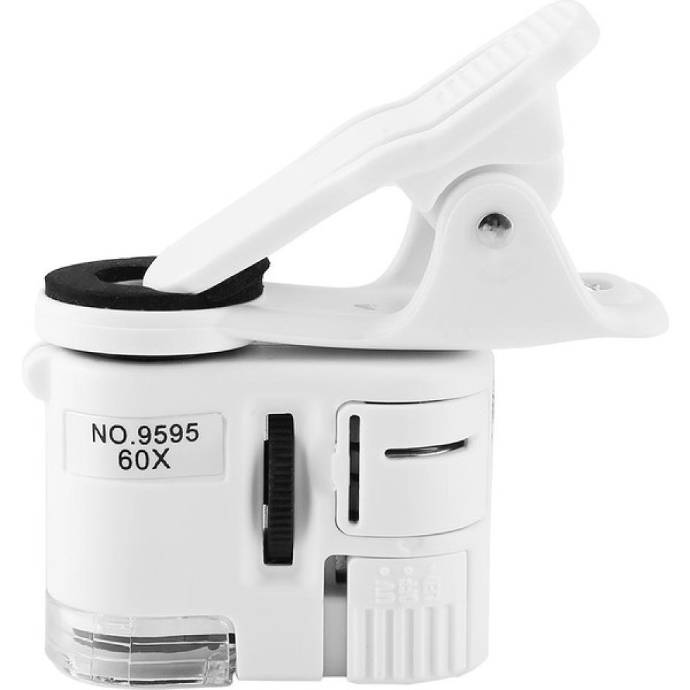 Guangdong Spirit 9595W 60X Büyüteç LED Uv Işık Mini Cep Telefonu Klip Mikroskop - Siyah Mikroskop Fiyatı