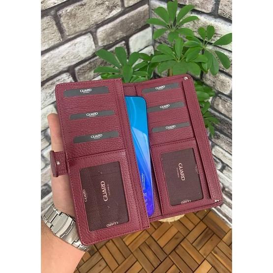 Guard Bordo Telefon Girişli Patlı Deri El Portföyü