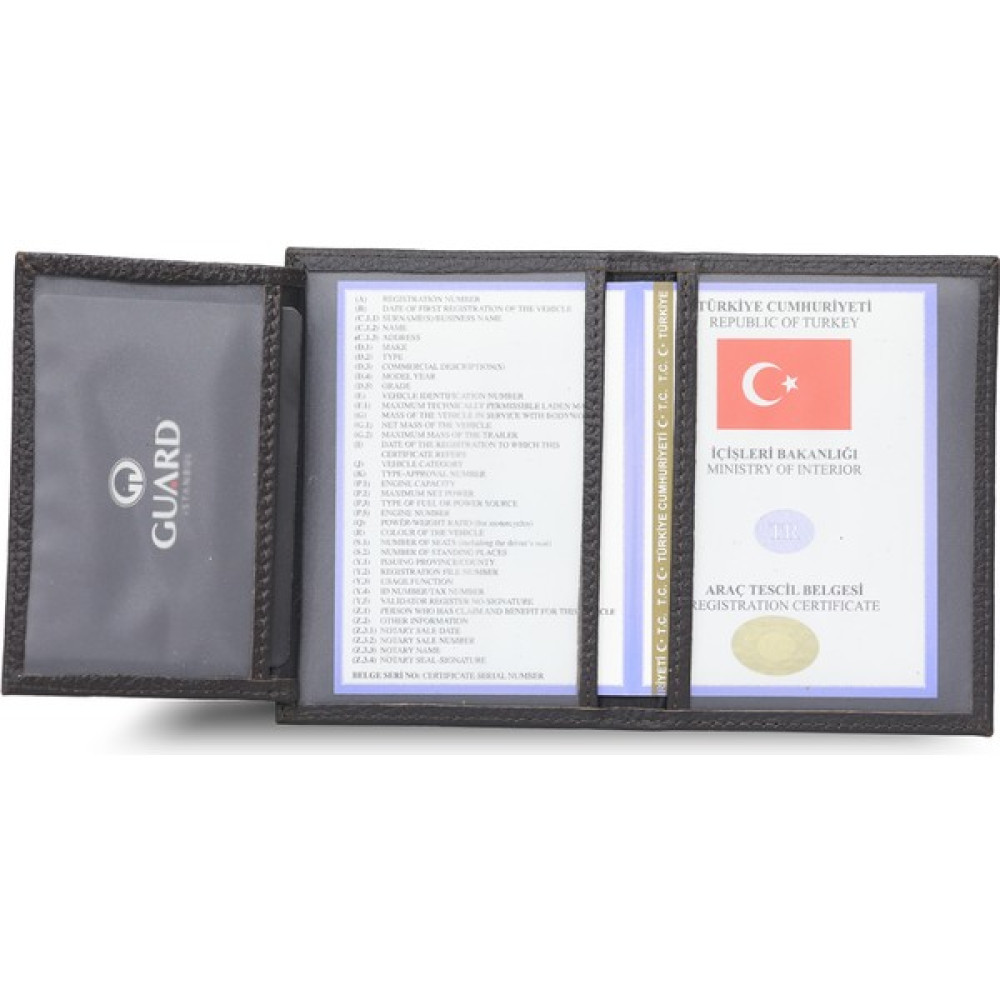 Guard Kahverengi Deri Ruhsatlık Erkek Cüzdan Fiyatı