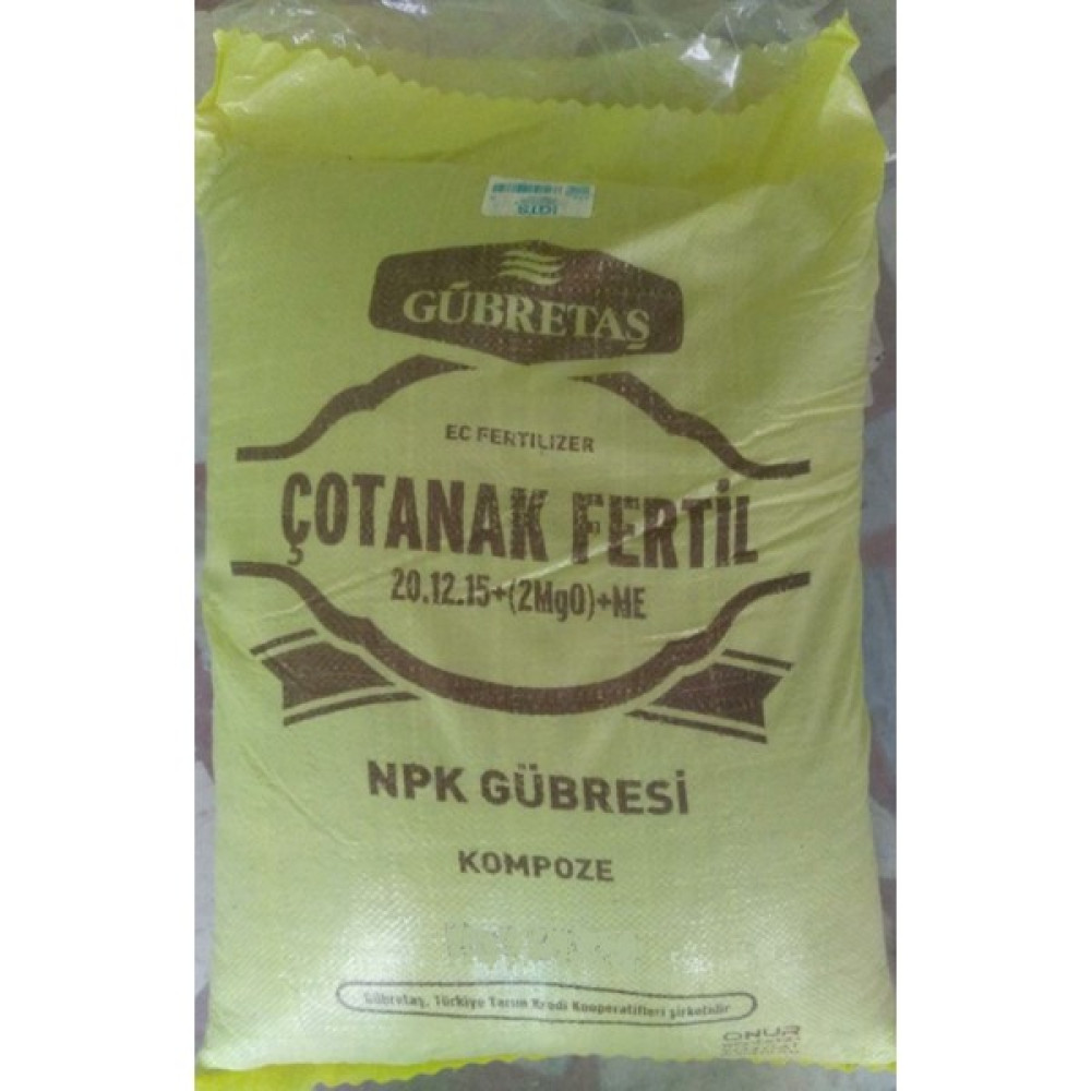 Gübretaş 25 kg Çotanak Fertil Gübre 20.12.15 2(Mgo) B Zn Gübretaş Gübre Fiyatı