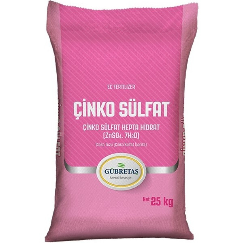 Gübretaş Çinko Sülfat %22 Hepta Hidrat Bahçe Bitki Sebze Meyve Toz Suda Çözünür Çinko Gübresi 25 Kg Gübre Fiyatı