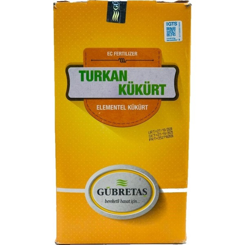 Gübretaş Turkan Kükürt 5 kg Ürün Hologramlı Paket Gübre Fiyatı