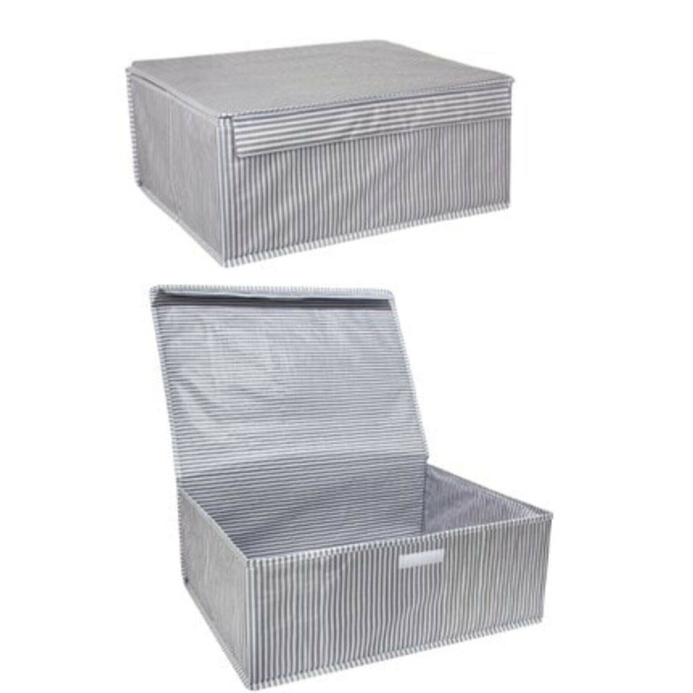 GÜÇLÜ PAZAR Gri 2 Adet - Kapaklı Çok Amaçlı Baza Kutu Çamaşır Saklama -düzeleme Vb Hurç 50x40x19 Cm Dolap İçi Düzenleyici Fiyatı