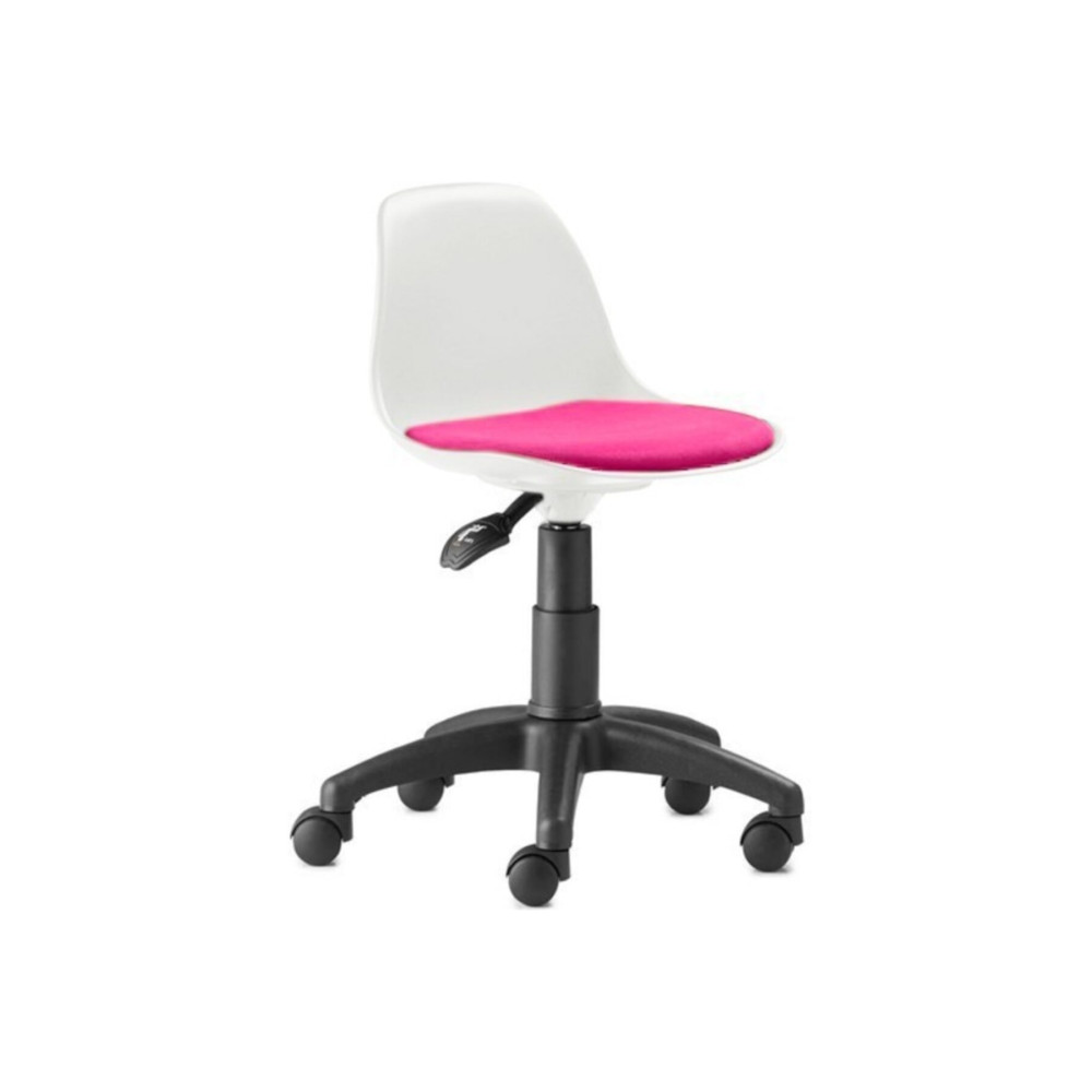 GüçlüTedarik Beyaz Pls. Pembe Kumaş Çocuk Koltuğu 6-12 Yaş Ofis Sandalyesi Fiyatı