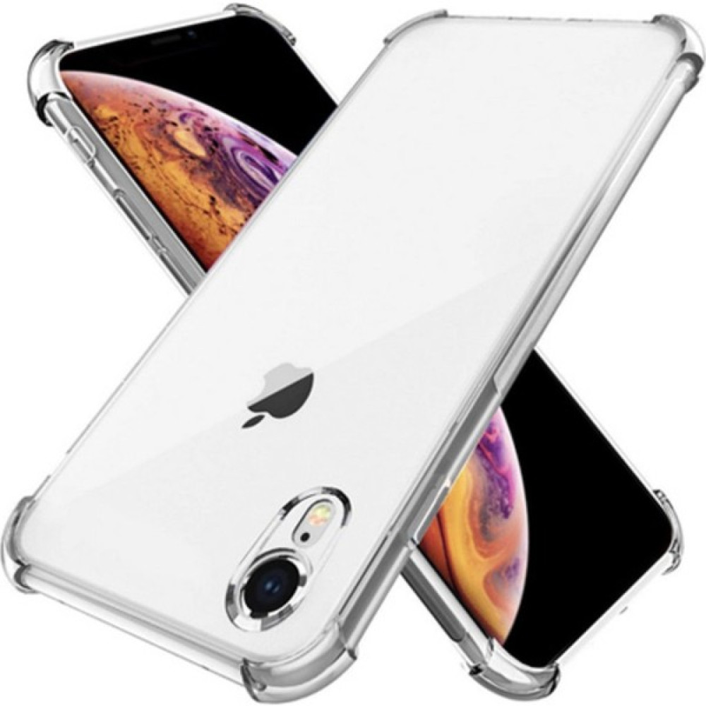 Guesche Apple iPhone XR Şeffaf Airbag Antishock Silikon Kılıf + Tam Kaplayan Ekran Koruyucu 5D Cam Cep Telefonu Kılıfı Fiyatı