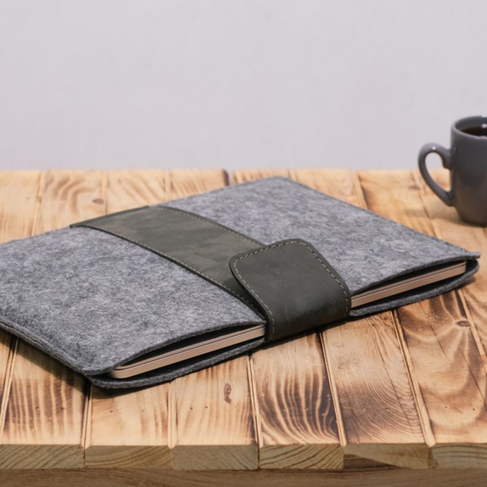 Guetta Keçe Laptop Kılıfları 13"/13.3"/14 Inç Macbook Air ve Ultrabook / Evrak Çantası - Gri - Yeşil Dizüstü Bilgisayar Aksesuarları Fiyatı