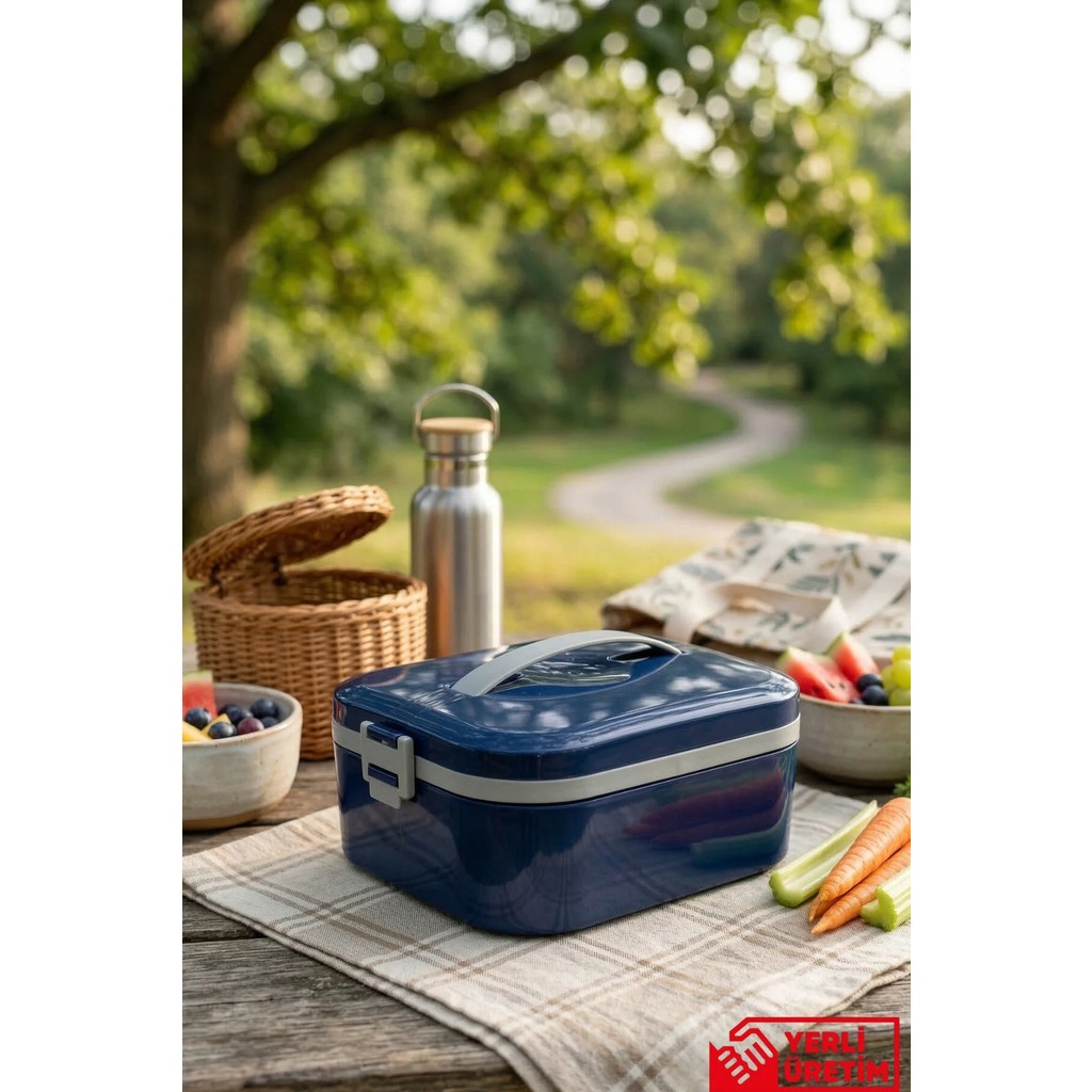 Gugga Lunchee - Çelik Hazneli Sızdırmaz Vakum Kapaklı Yemek Kabı Lunchbox 650 ml - Lacivert Diğer Fiyatı
