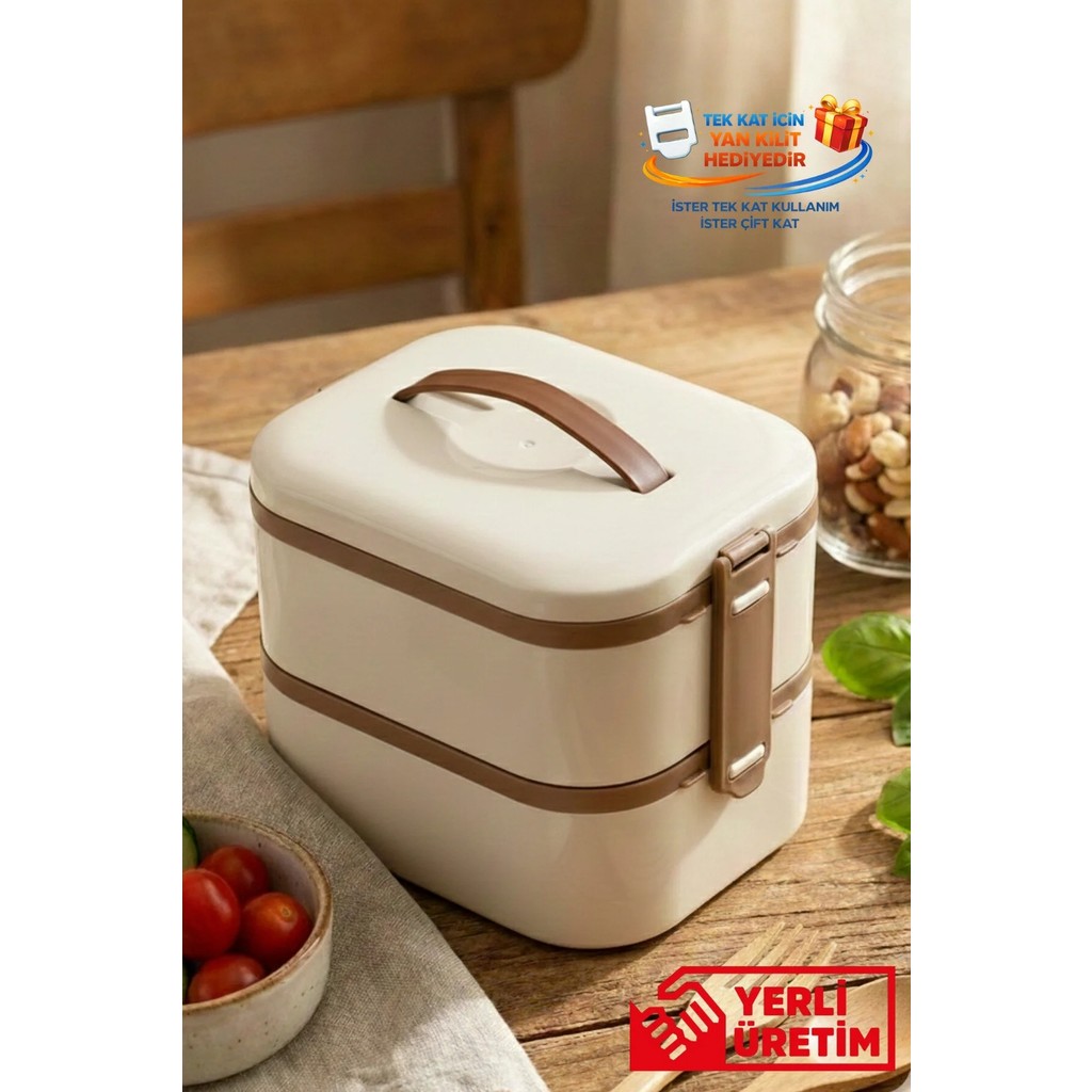 Gugga Tier - 2 Katlı Çelik Hazneli Sızdırmaz Kapaklı Lunchbox 1300 ml - Krem SSD / Solid State Drive Fiyatı
