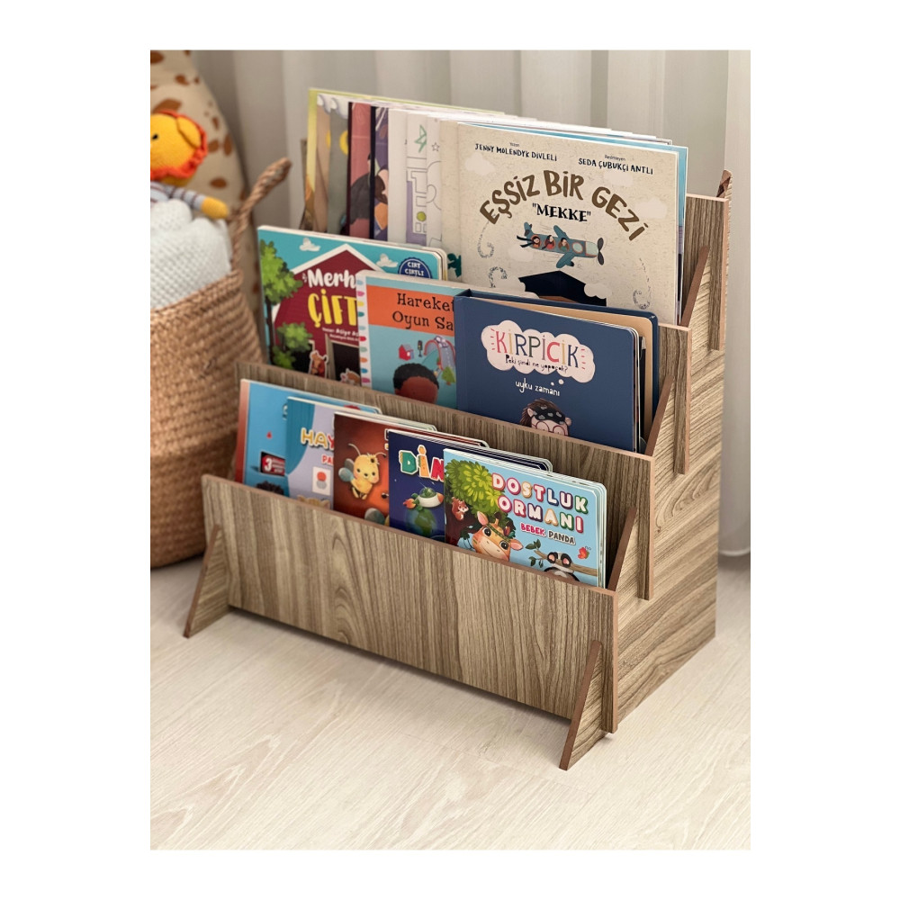 GUHEF Montessori Çocuk Odası Kitaplık Ana Sınıfı Kitaplık Raf 3 Raflı Demonte Raf Hafif 45 cm Beden Bebek-Çocuk Odası Fiyatı