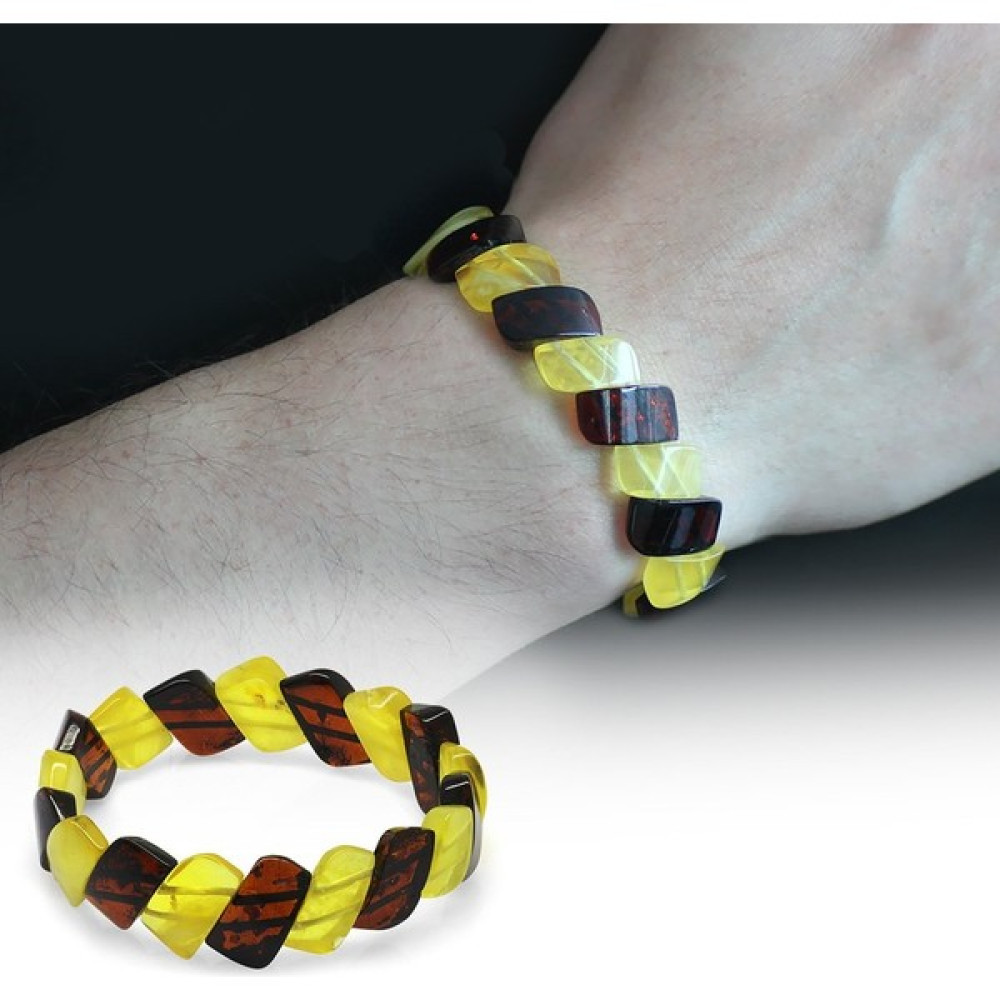 Gül Endam Multicolor Renk Doğal Damla Kehribar Rolex Erkek Bileklik - Kırmızı - Sarı Saat ve Bileklik Aksesuarı Fiyatı