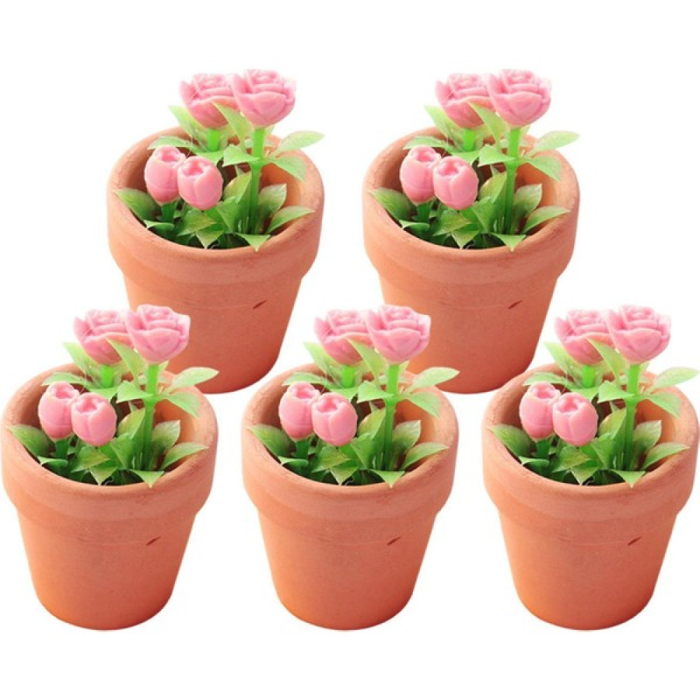 Gül Saksı Bitkileri 1/12 Ölçekli Bebek Evi Süs Saksı Bonsai Bebek Pembe Için Bonsai Oto Boyaları Fiyatı