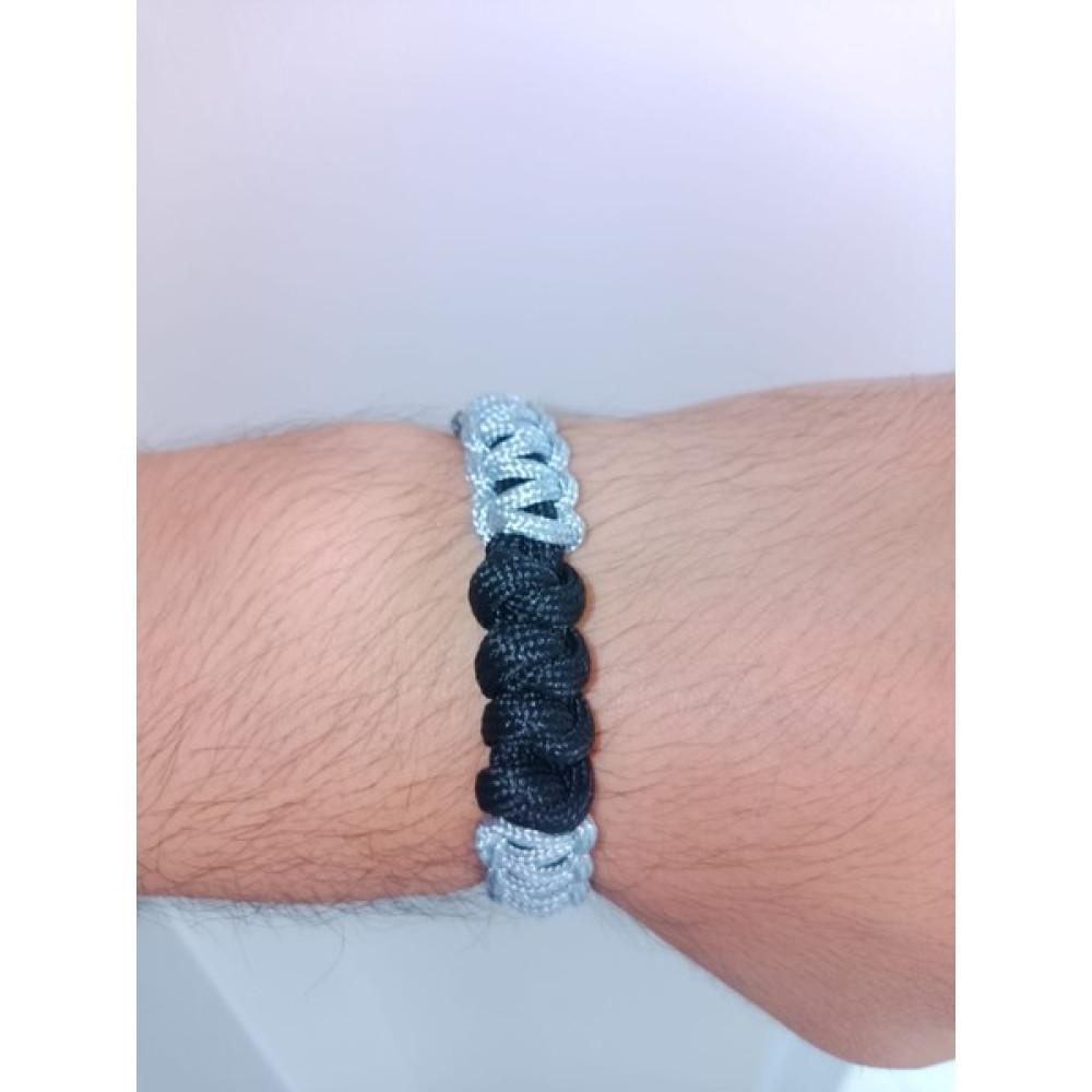 Gülbağı Hediyelik Eşya Paracord Örme Bileklik (Asansör Kordon, Handmade, Siyah-Gri Renk) Saat ve Bileklik Aksesuarı Fiyatı