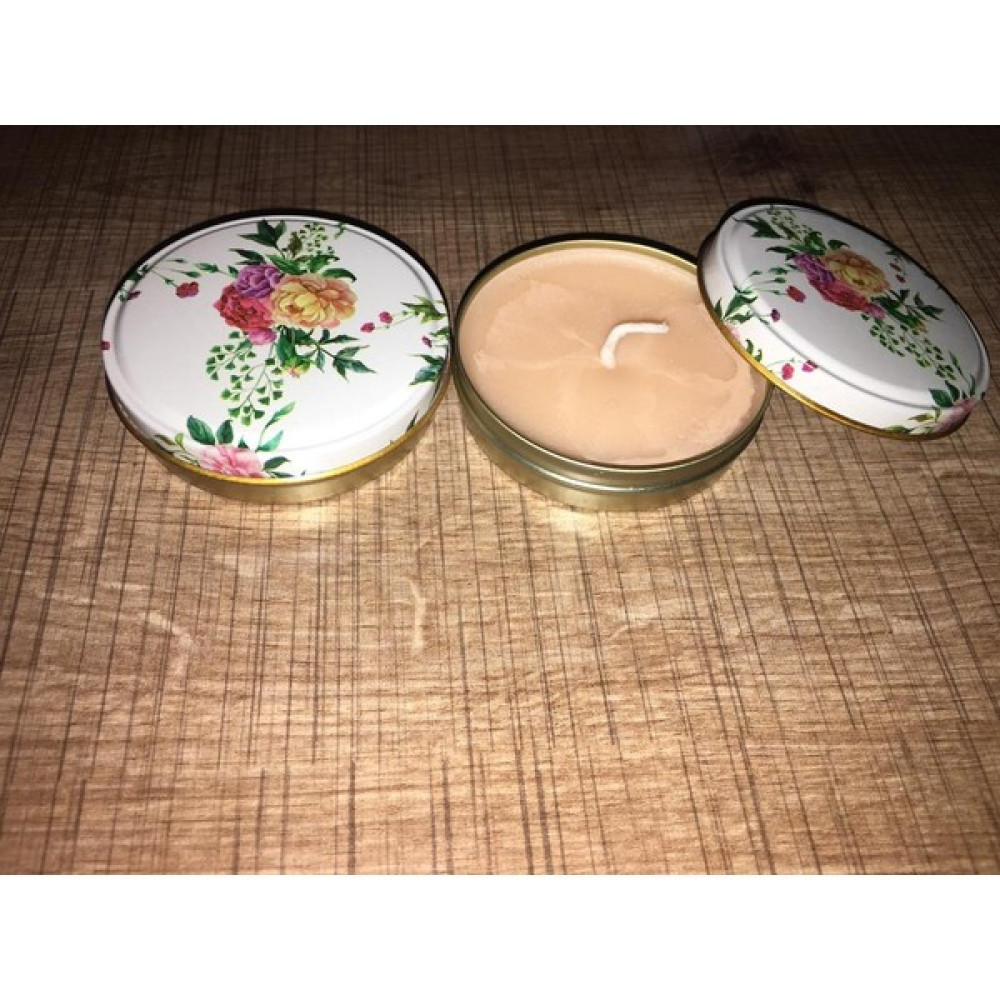 Gülce Mağaza Kokulu - Desenli - Renkli -Metal Kutu - Soya Wax - Doğal - Mum 6.5X2CM - Turuncu - 10 Adet Dekoratif Mum Fiyatı