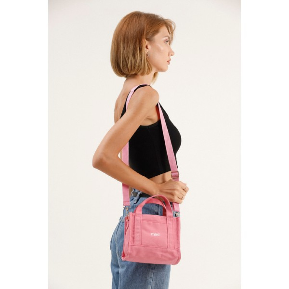 Gülçem Kanvas Kumaş Pembe Mini 2 Bölmeli Omuz Çantası Bayan Çanta ve Cüzdan Fiyatı