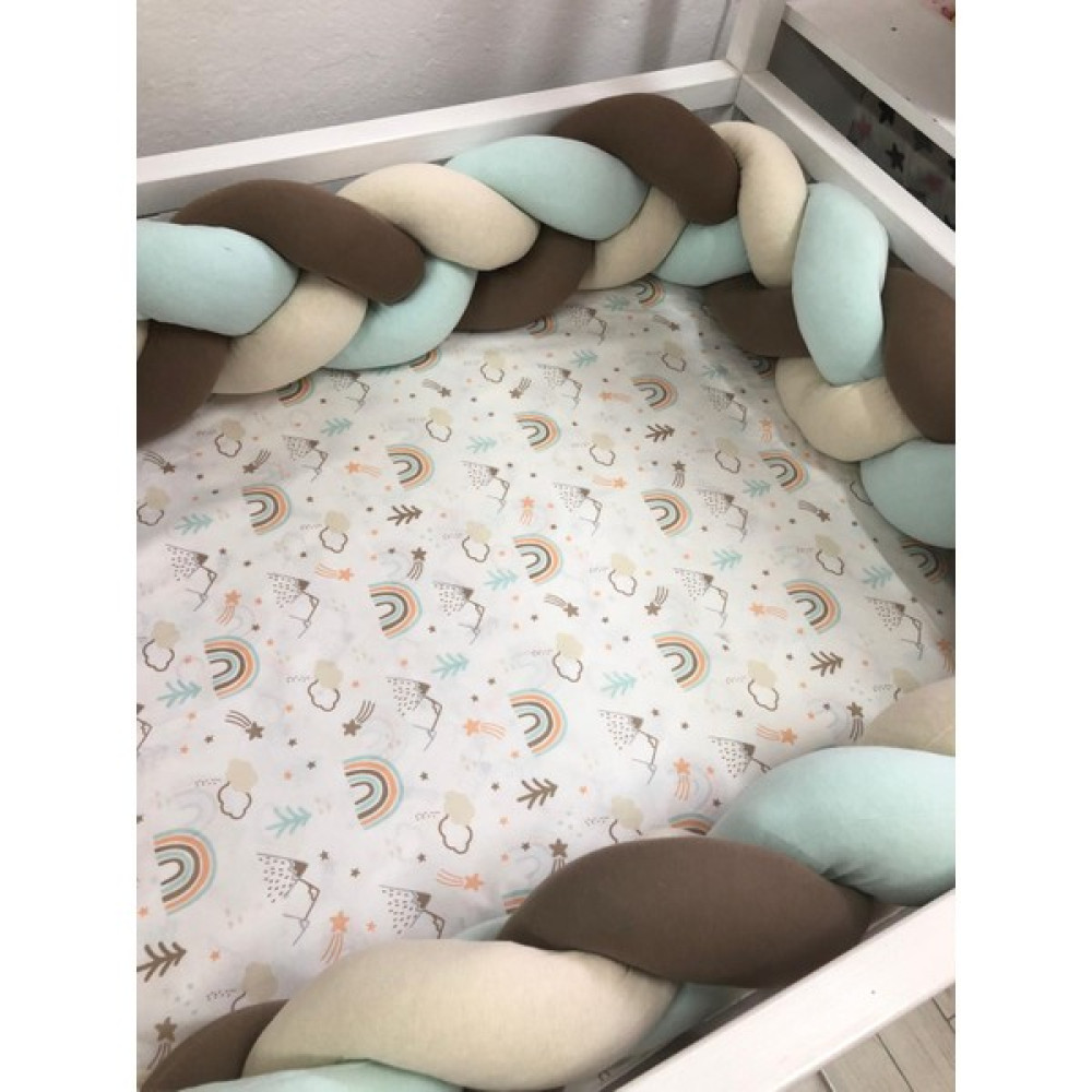 Guldesıgnstore 3 Lü Model Örgü Koruma Krem-Kahve-Su Yeşili - 18 x 300 cm Bebek Güvenlik Fiyatı