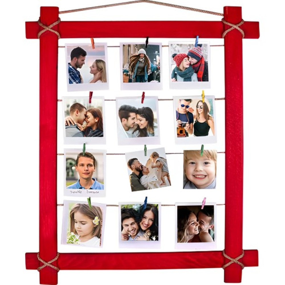 GÜLEFLİ KIZI Ahşap Ipli Mandallı Duvar Fotoğraf Çerçevesi - 50X60CM Resim & Fotoğraf Çerçevesi Fiyatı