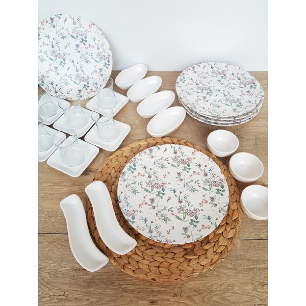 Gulhanile Flowers Mat Beyaz Kahvaltı Takımı 27 Parça 6 Kişilik Kahvaltı Takımı Fiyatı