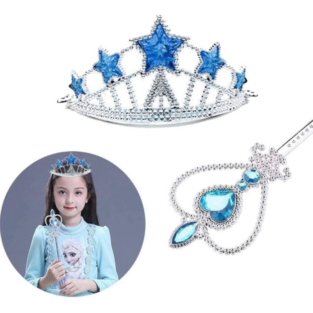 Güllü E Store Karlar Ülkesi Elsa Yıldız Mavi Taç ve Elsa Asa Seti 2 Parça - Standart - Çok Renkli Oyuncak Fiyatı