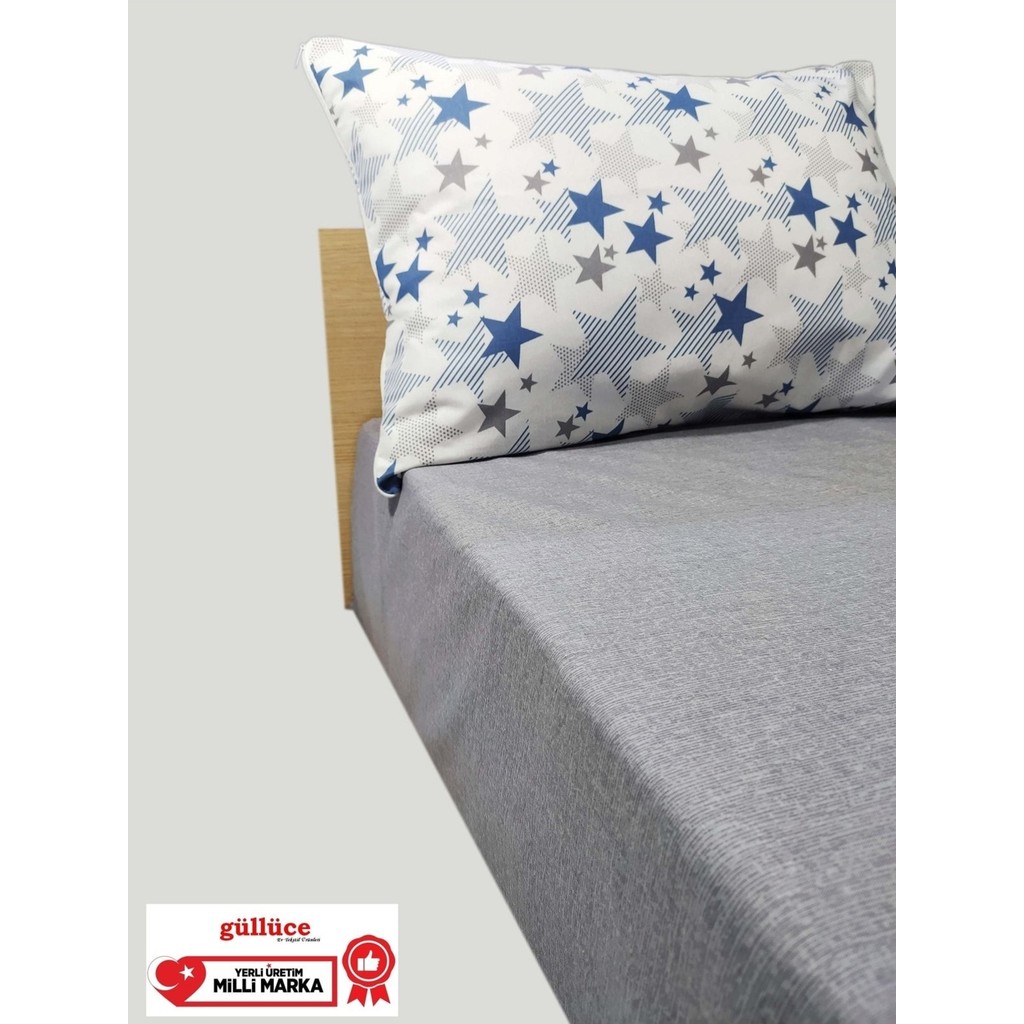 Güllüce Ev Tekstili Tek Kişilik Lastikli Çarşaf ve Yastık Kılıfı - 100 x 200 cm - Gri Diğer Fiyatı
