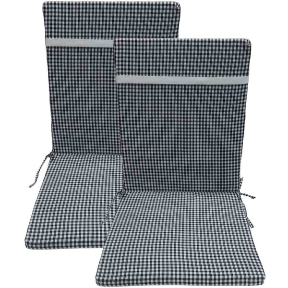 Güllüce Home 2'li*pötikare*sünger Dolgulu*fermuarlı*arkalıklı*sandalye Minderi - 40 x 90 cm - Beyaz - Siyah Salon & Oturma Odası Tekstili Fiyatı