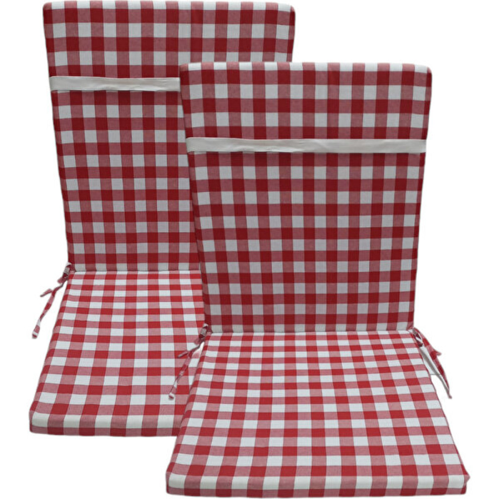 Güllüce Home 2'li*pötikare*sünger Dolgulu*fermuarlı*arkalıklı*sandalye Minderi - 40 x 90 cm - Kırmızı Salon & Oturma Odası Tekstili Fiyatı