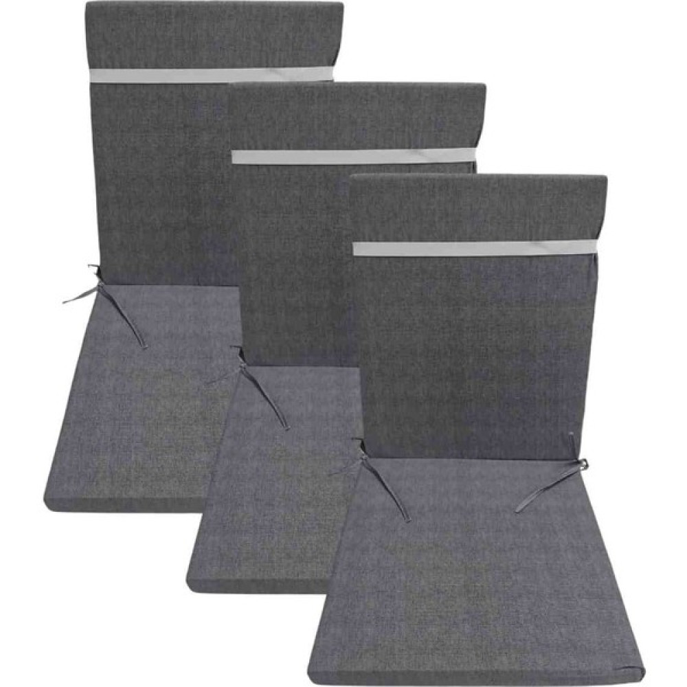 Güllüce Home 3'lü Arkalıklı Sünger Dolgulu Sandalye Minderi - 40 x 90 cm - Antrasit Salon & Oturma Odası Tekstili Fiyatı