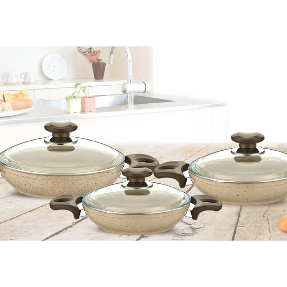 Gülsan Safran Granit Sahan Set 18-20-22 Cm Tencereler Fiyatı