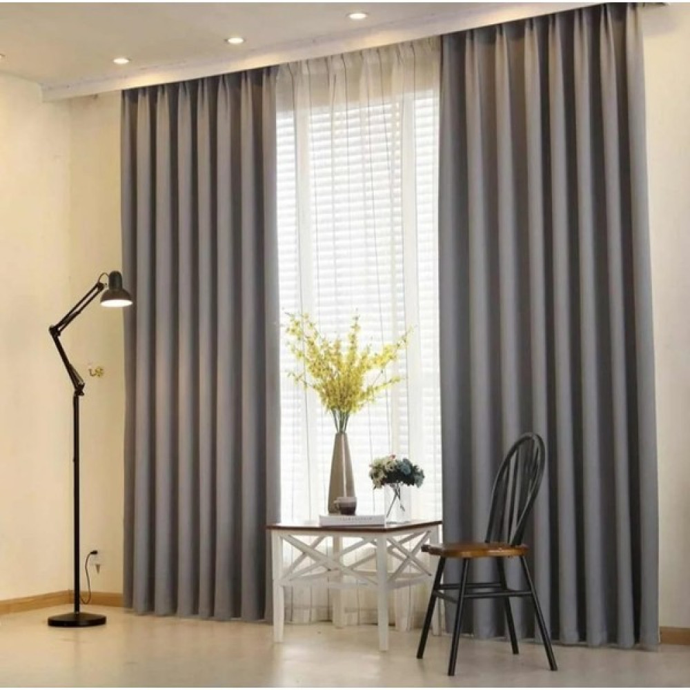 Gülsem Dekor Lüx Black Out Karartma Perde Projeksiyon Perde Gri Blackout Fon-Pilesiz-Tek Parça - 100 x 178 cm Fon Perde Fiyatı