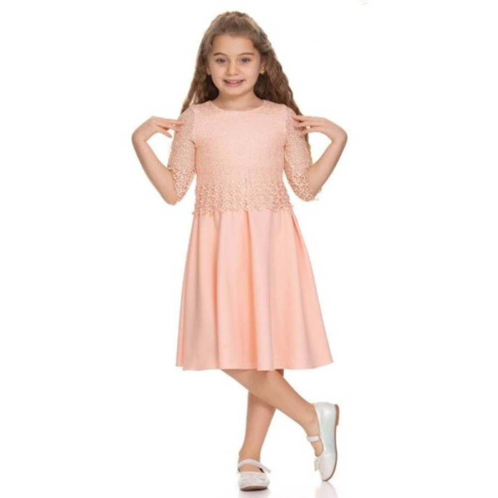 Gülücük Kids 894 Kız Çocuk Güpürlü Elbise - Pembe - ST00661-PEMBE-12 Yaş Kız Çocuk Elbise Fiyatı