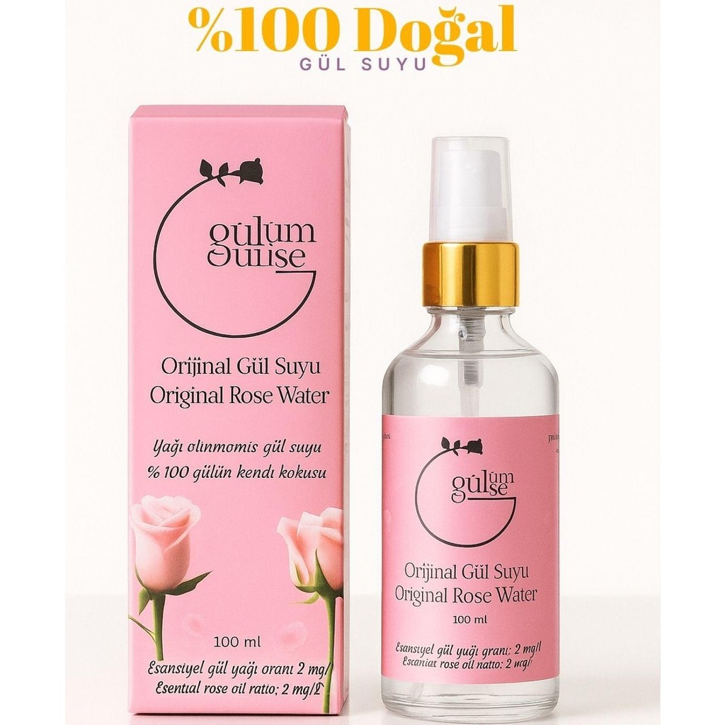 Gülümse Gül Suyu Tonik Cam Şişe 100 ml %100 Saf ve Doğal Sprey Başlıklı (Rose Water) Diğer Fiyatı
