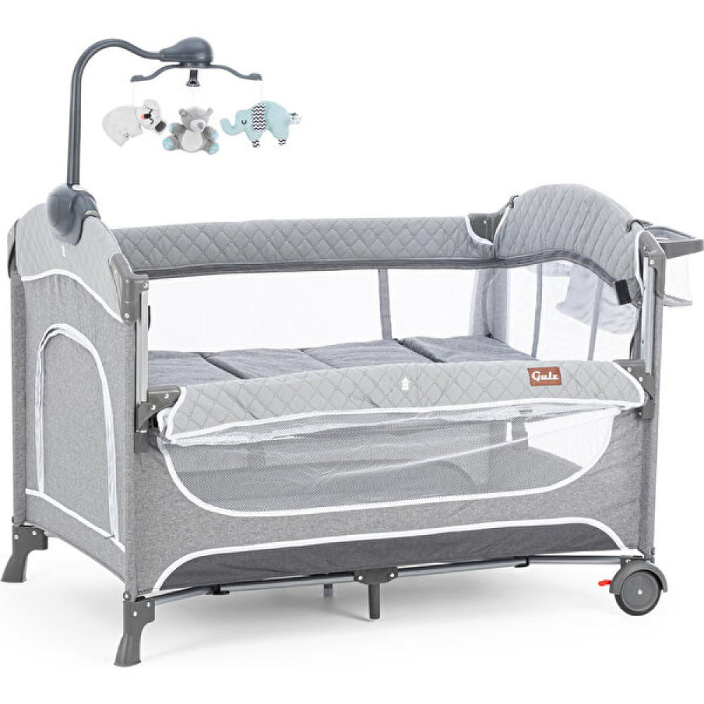 Gulz Atlas Plus Anne Yanı Sallanır Cibinlikli Dönenceli Oyun Parkı Bebek Beşik 70 x 110 cm - Açık Gri Park Yatak / Oyun Parkı Fiyatı